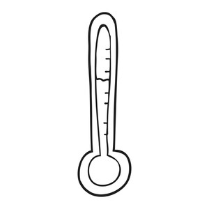 300x300 Freehand Drawn Black And White Cartoon Temperature Gauge Royalty