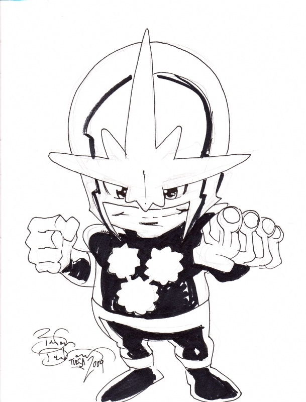 609x800 nova chibi with infinity gauntlet