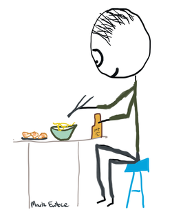 250x324 Stickman Eating With Chopsticks Stick Figures Home Decor