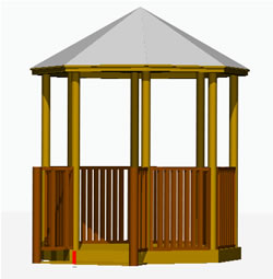 250x255 glorieta type hexagonal gazebo kiosk