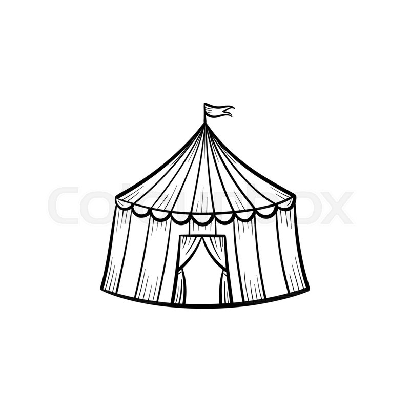 800x800 Vector Hand Drawn Circus Tent Outline Stock Vector Colourbox
