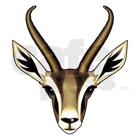 460x460 color block drawing of gazelle's face costuming african
