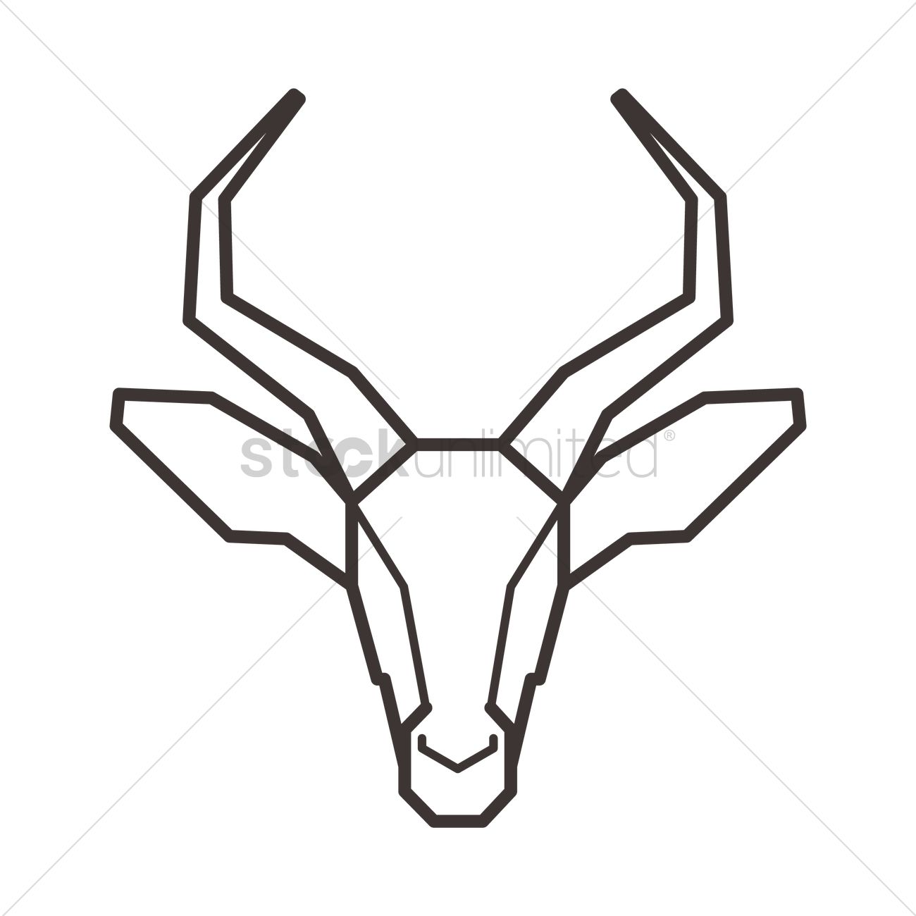 1300x1300 Gazelle Head Vector Image