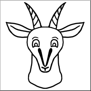 304x304 clip art cartoon animal faces gazelle bampw i abcteach