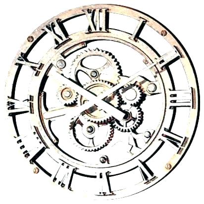 412x413 roman numeral mechanical gear wall clock with gears cogs
