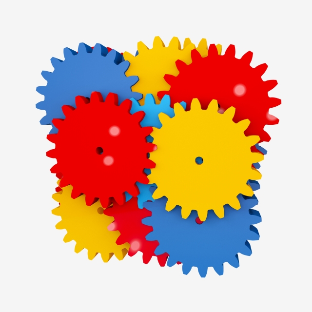 640x640 Colorful Gear Decorative Drawing Model, Three Dimensional