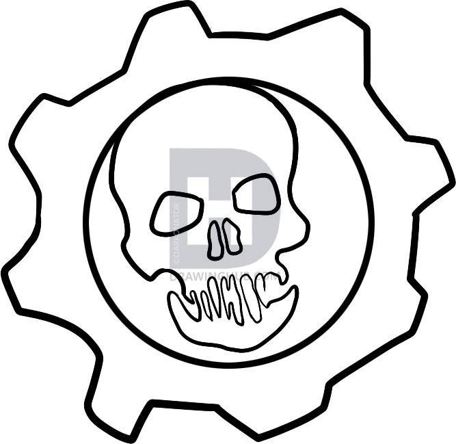 667x649 how to draw gears of war, gears of war, step