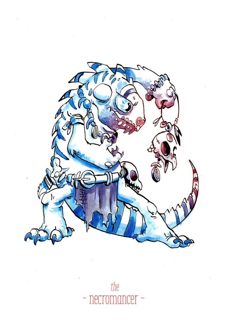 794x1112 Fantasy Animals Geek Art Print Iguana Necromancer Etsy