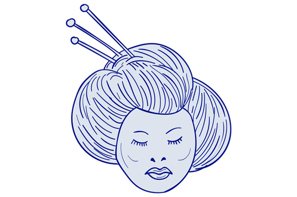 580x386 Geisha Girl Head Drawing