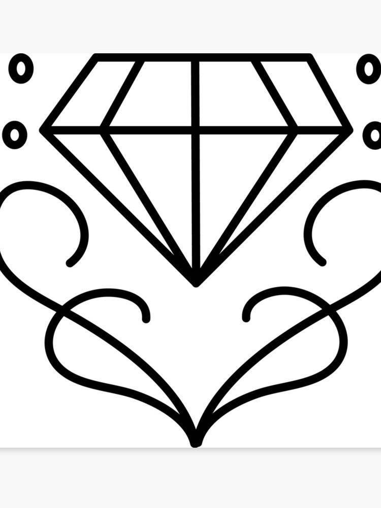 750x1000 Diamond Tattoo Design Canvas Print