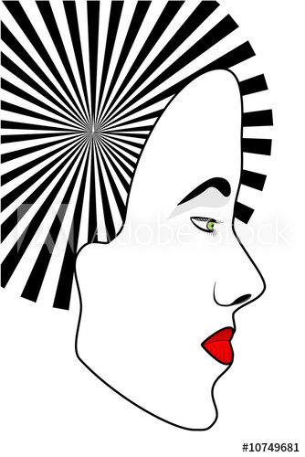 334x500 Geisha Girl's Face With Parasol