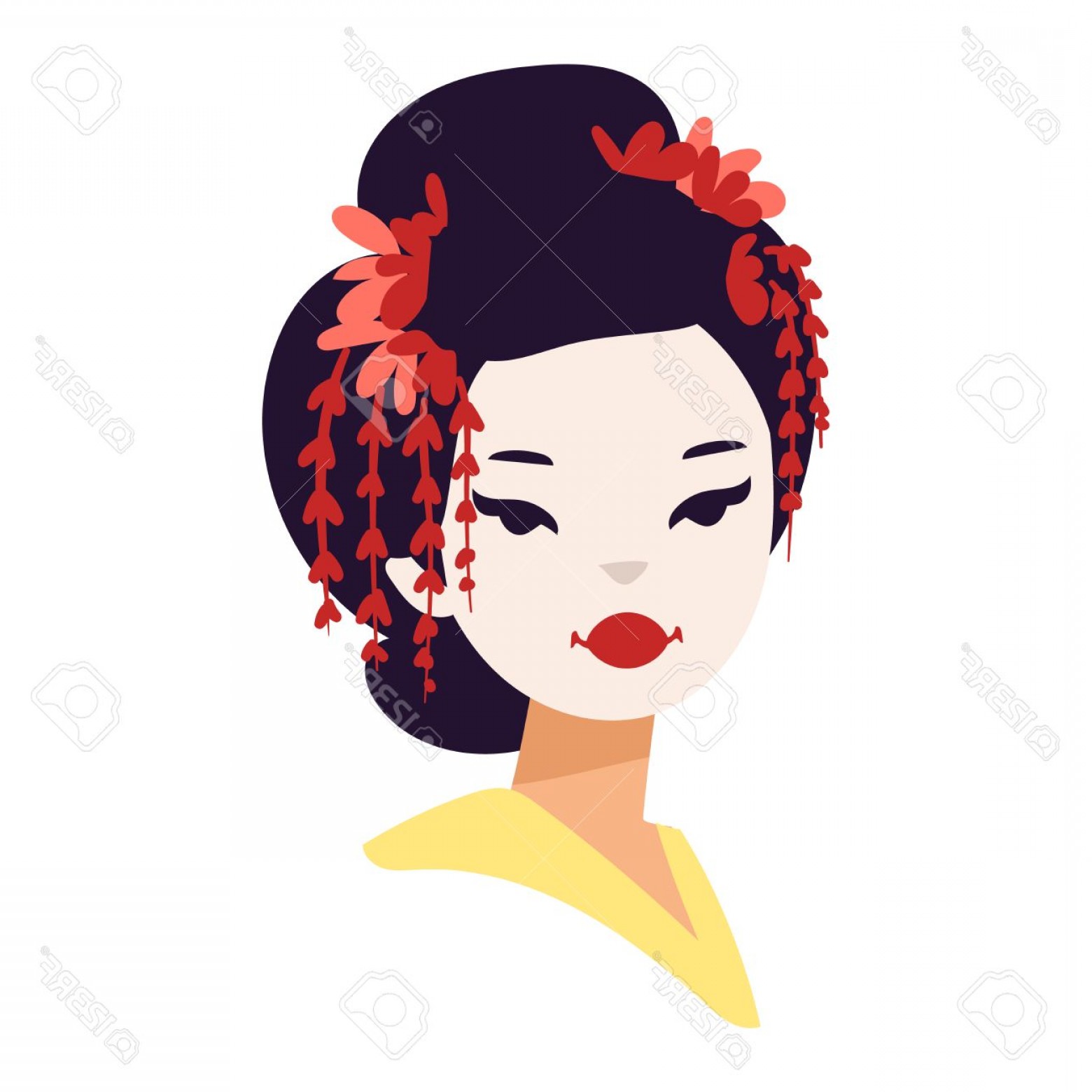 1560x1560 photostock vector vector kokeshi doll japanese geisha girl face