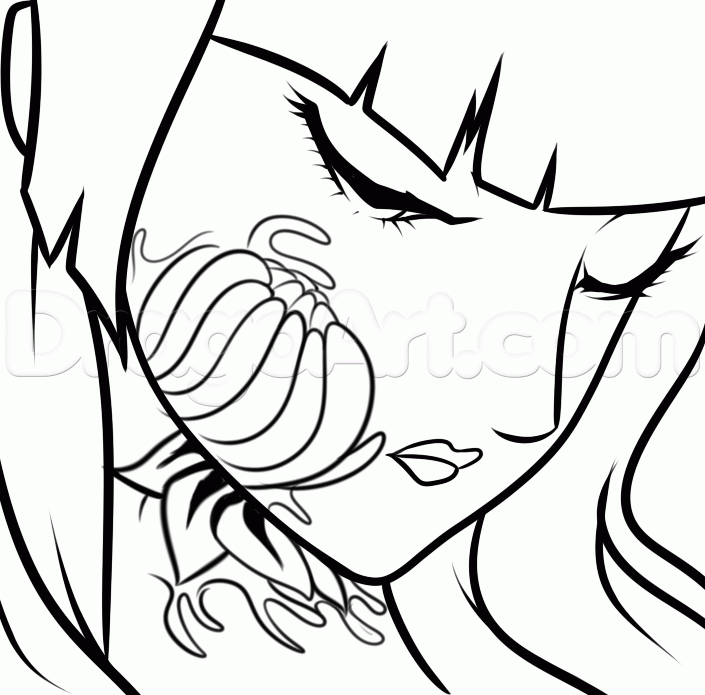 705x695 Learn How To Draw A Dark Geisha, Faces, People, Free Step