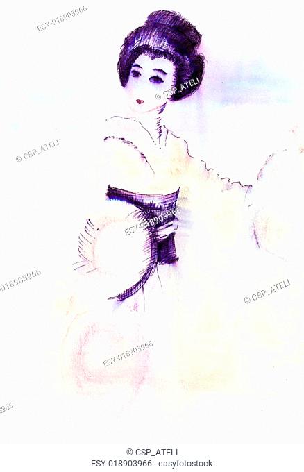 438x680 Stylized Japanese Geisha Stock Photos And Images Age Fotostock