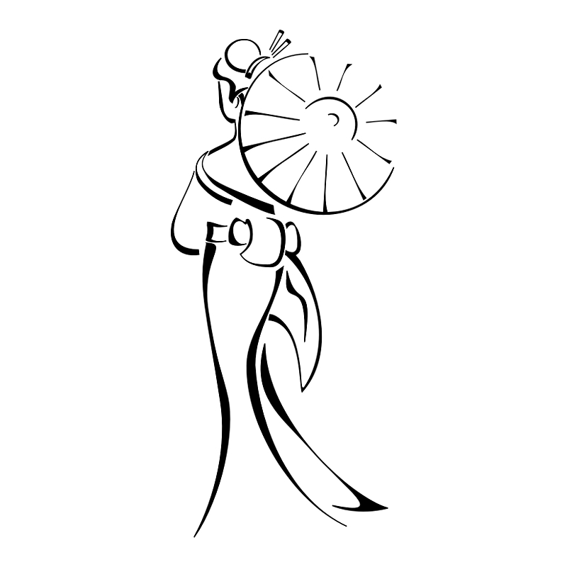 800x800 Stylized Geisha Tattoo Design