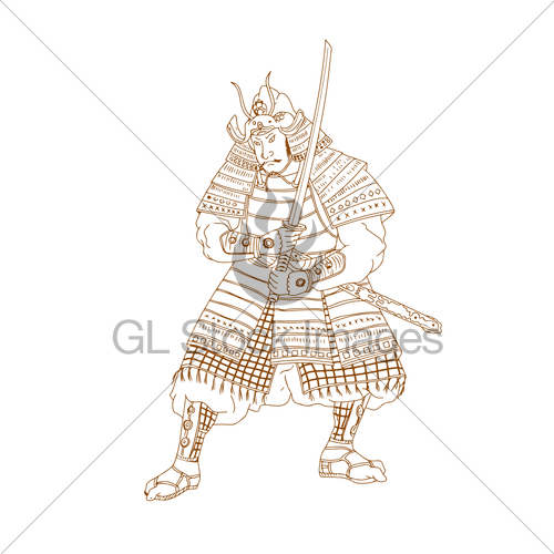 500x500 Bushi Samurai Warrior Drawing Gl Stock Images
