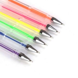 300x300 set of fluorescent bright neon gel pens vivid colour draw ink
