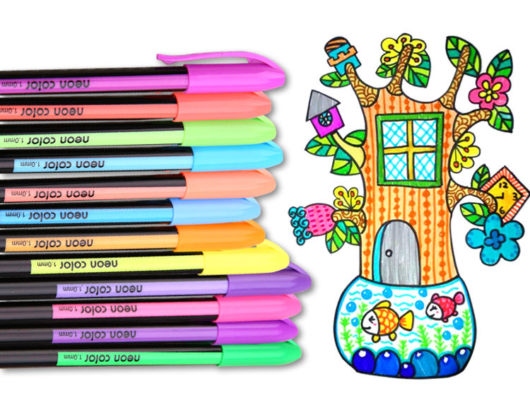 750x573 gel pen set refills metallic pastel neon glitter sketch