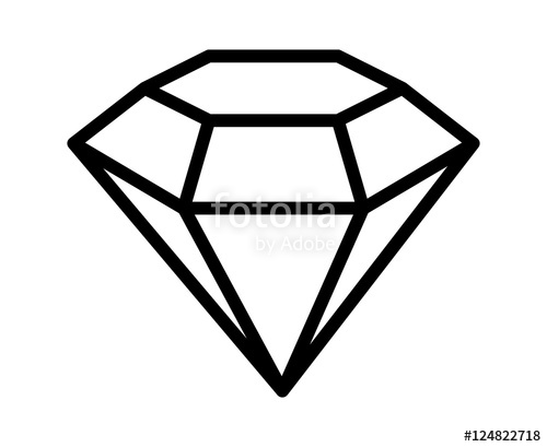 500x409 Diamond Gemstone, Jewel Or Gem Line Art Icon For Apps And Websites