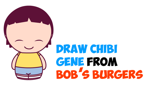 500x291 how to draw kawaii chibi gene from bob's burgers simple steps