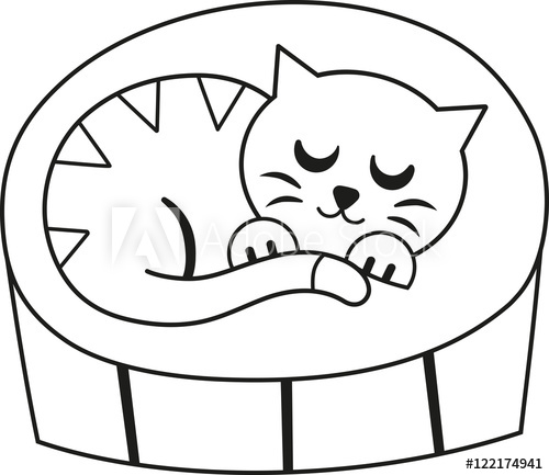 500x433 Black And White Cat Drawing For General Use