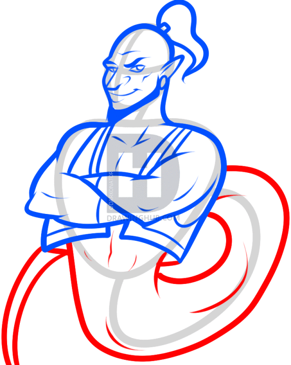 574x720 How To Draw A Genie, Step