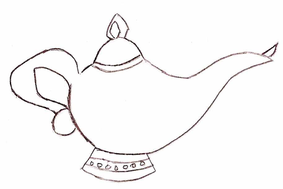 914x612 genie drawing genie lamp for free download