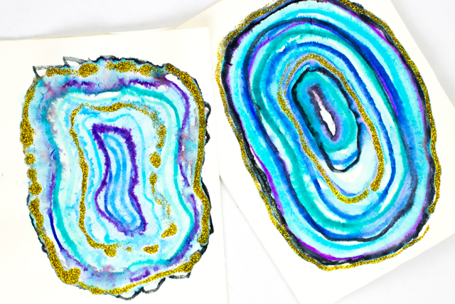 640x427 Kids Paint Watercolor Geodes Pink Stripey Socks