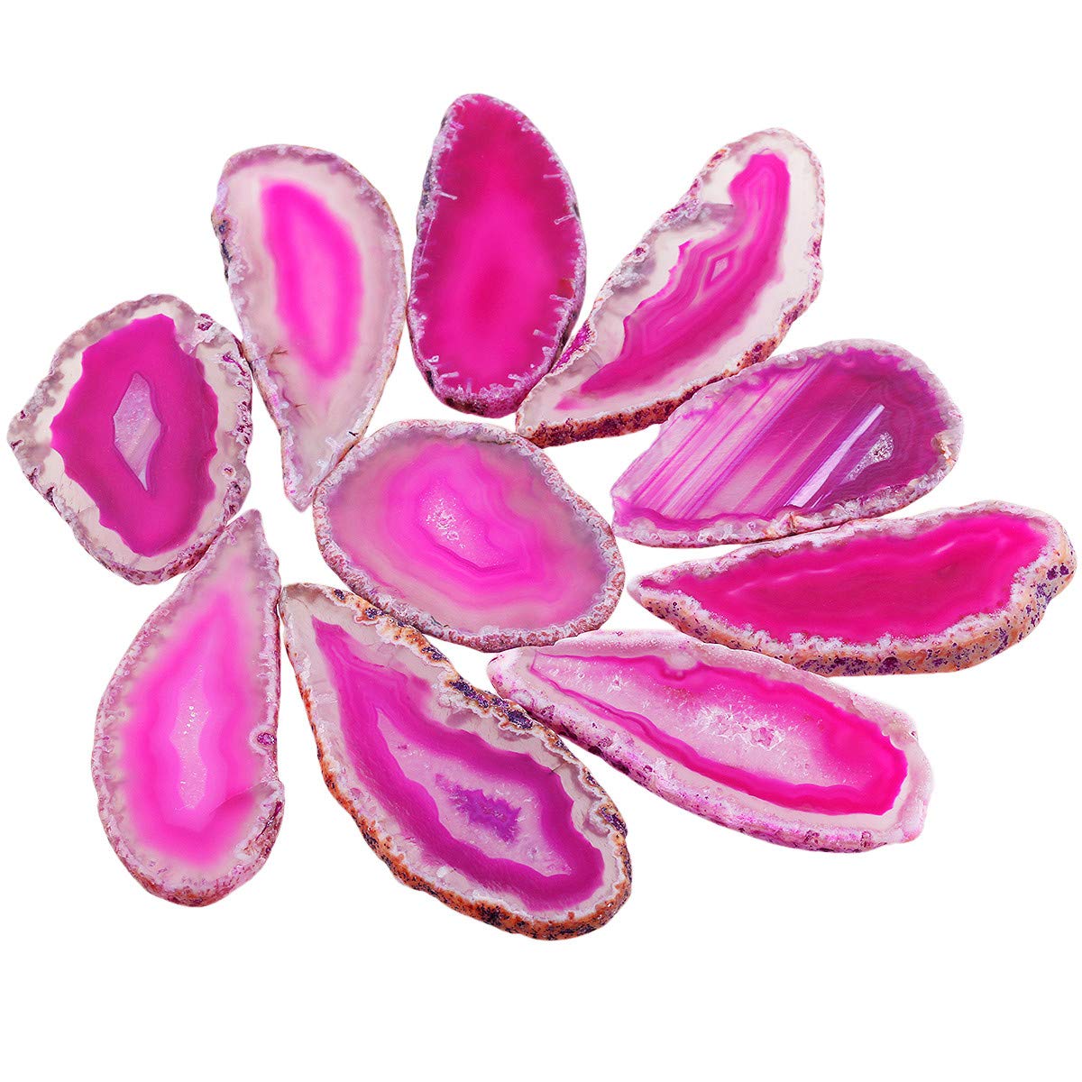 1200x1200 Sunyik Rose Agate Slice Set, Geode Druzy Stone Slab