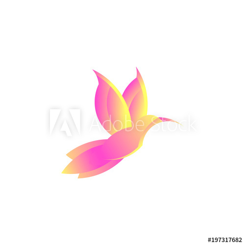 500x500 Colorful Hummingbird Sign Simple Colibri Logo Drawing Of Animal