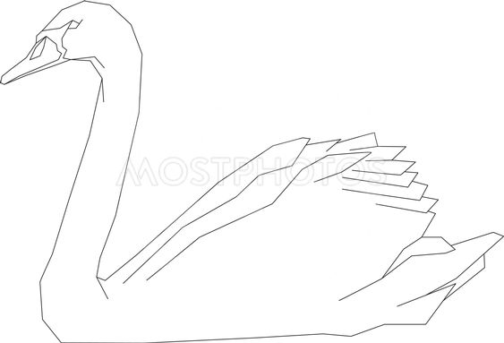 563x383 Swan Geometric Style