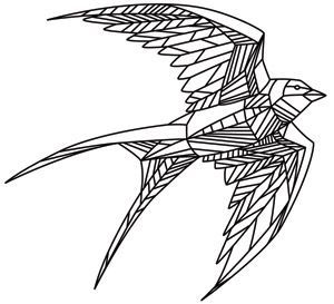 geometric bird drawing