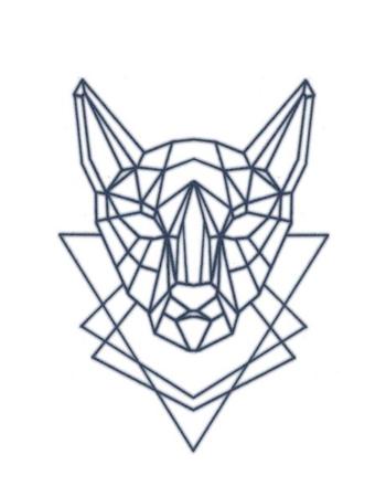 350x450 Geometric Cat Head Tattooednow! Ltd