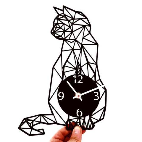 480x480 Printing Model Clock Geometric Cat Cults