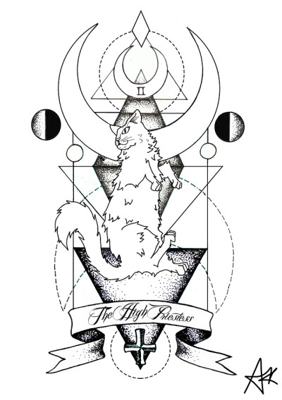 400x568 Geometric Cat Tattoo Tumblr