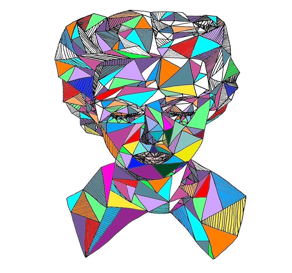1000x936 Geometric Girl Digital Drawing