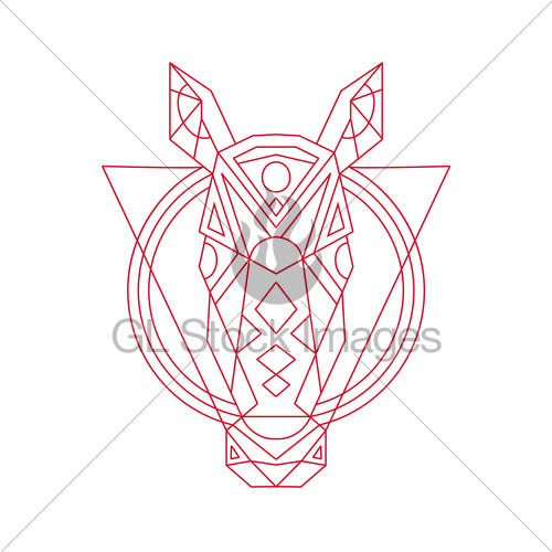 500x500 Geometric Horse Head Line Drawing Gl Stock Images