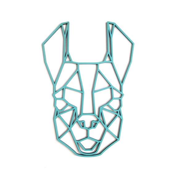 570x579 Geometric Llama Wall Art, Shelfie, Wooden Wall Hanging, Animal