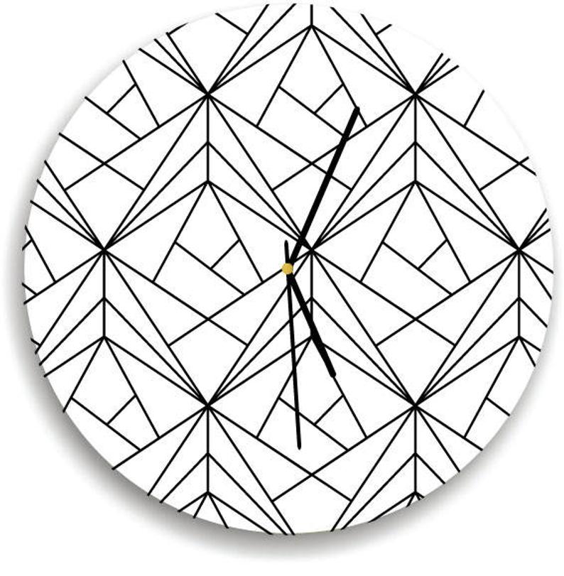 794x811 Geometric Triangles Wall Clock Minimalist Kids Room Modern Etsy