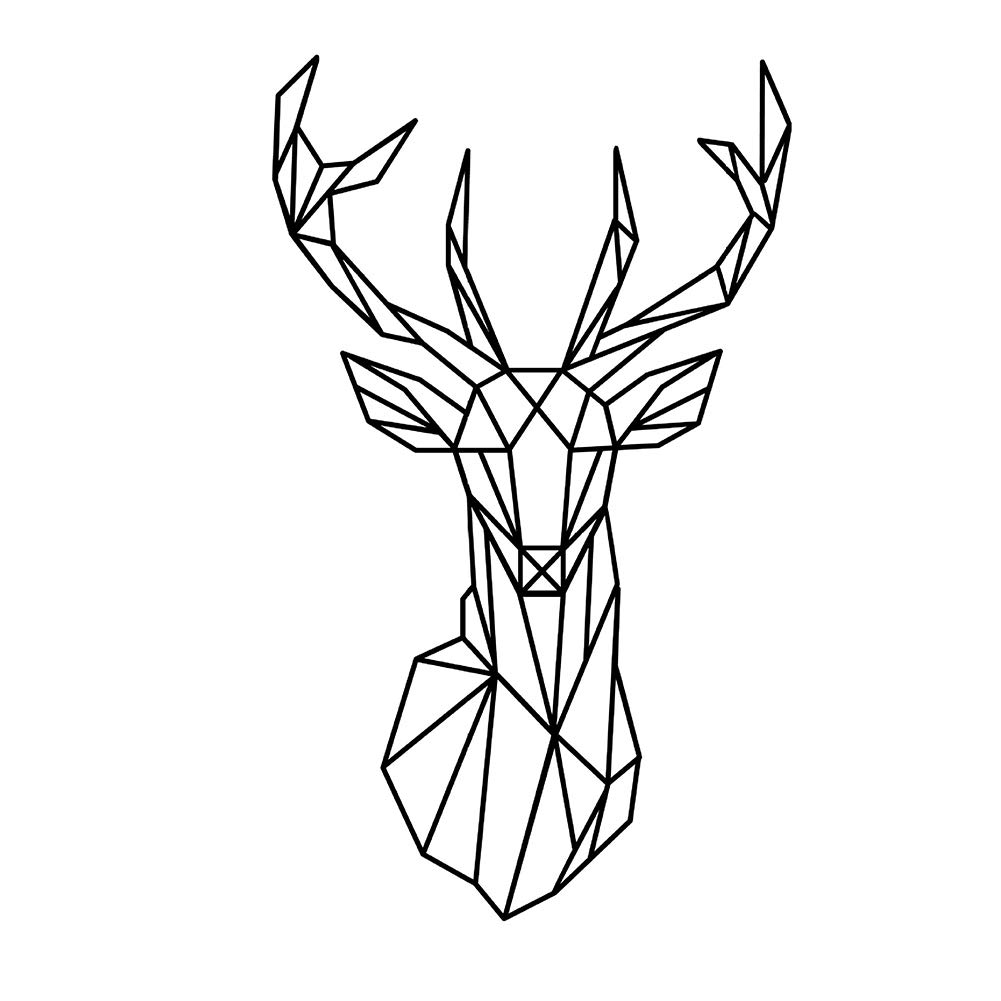 1001x1001 Creative Geometric Deer Head Wall Sticker