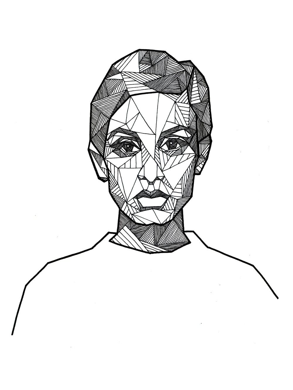 geometric face drawing