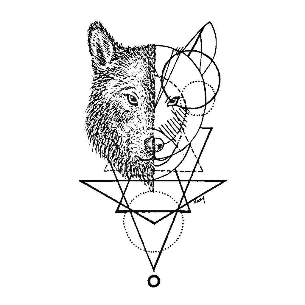 1024x1024 Freetoedit Tatoo Tatoowolf Wolf Geometry Geometric