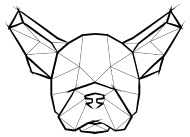 190x137 Geometric French Bulldog Face