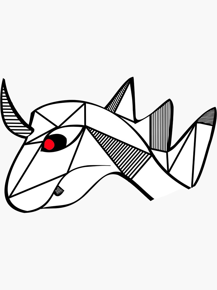 750x1000 Geometric Dragon Sticker