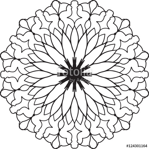 500x500 Geometric Flower Pattern Design Element Line Drawing Stock Image