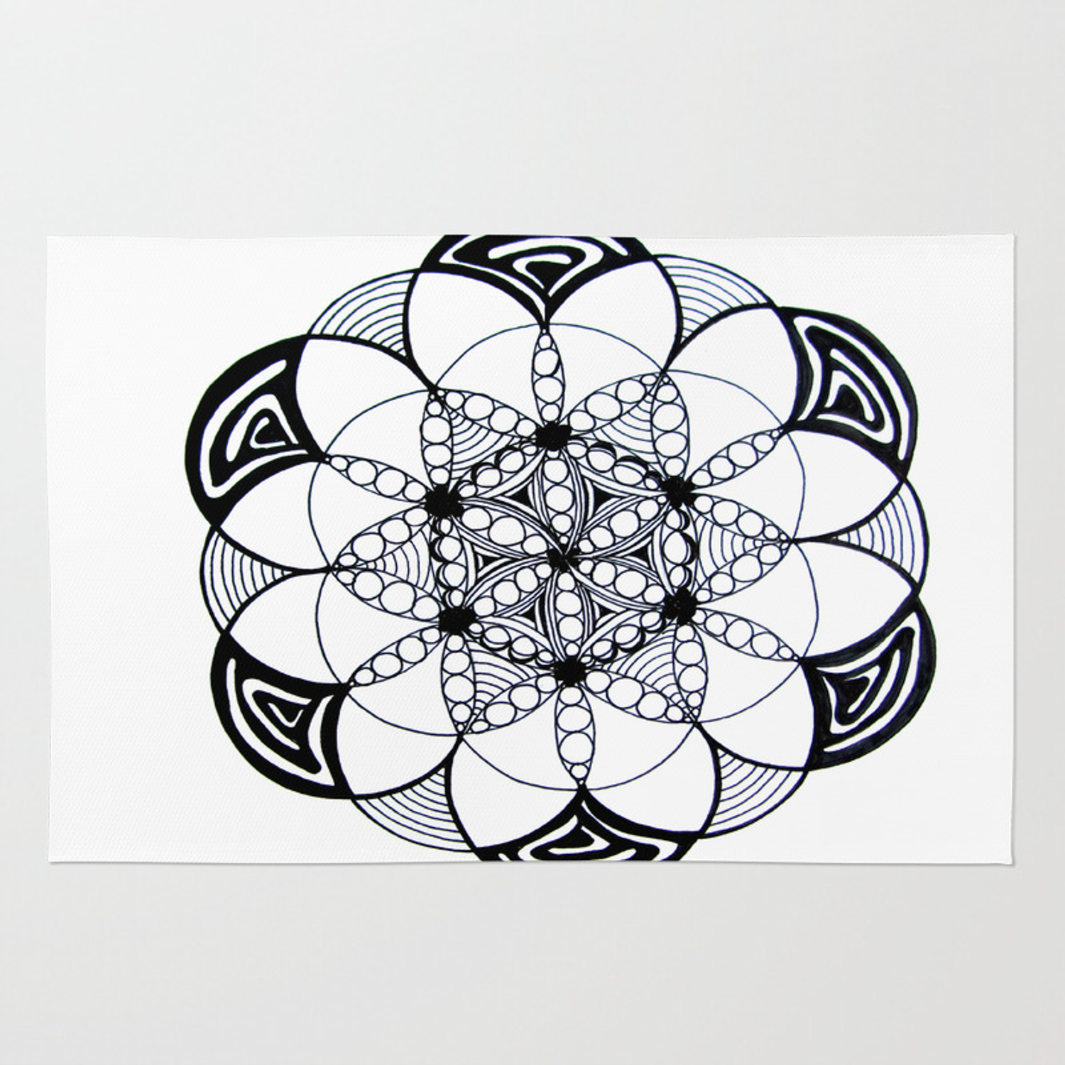 Geometric Flower Drawing Free download on ClipArtMag