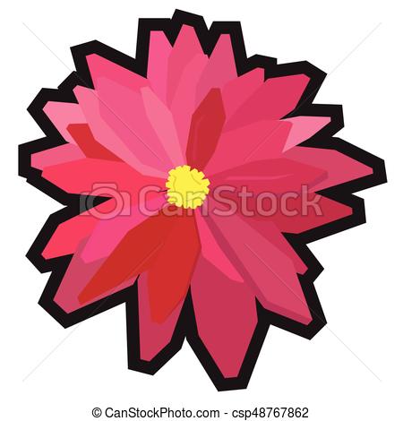 450x470 Isolated Geometric Flower On A White Background, Vector Clip