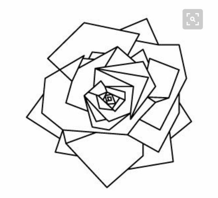 750x680 Sketch Art In Geometric Rose