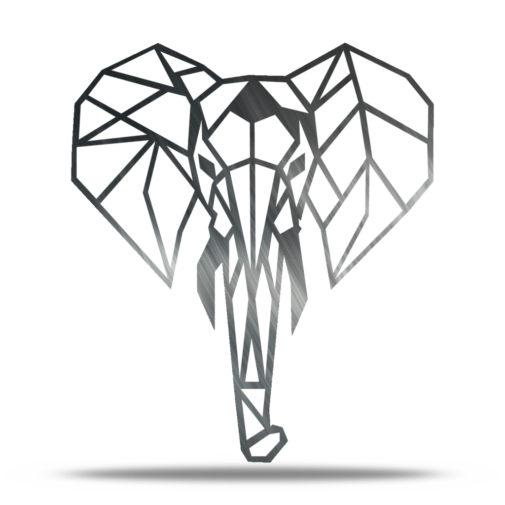 1024x1024 geometric elephant metal wall art lakewood metal