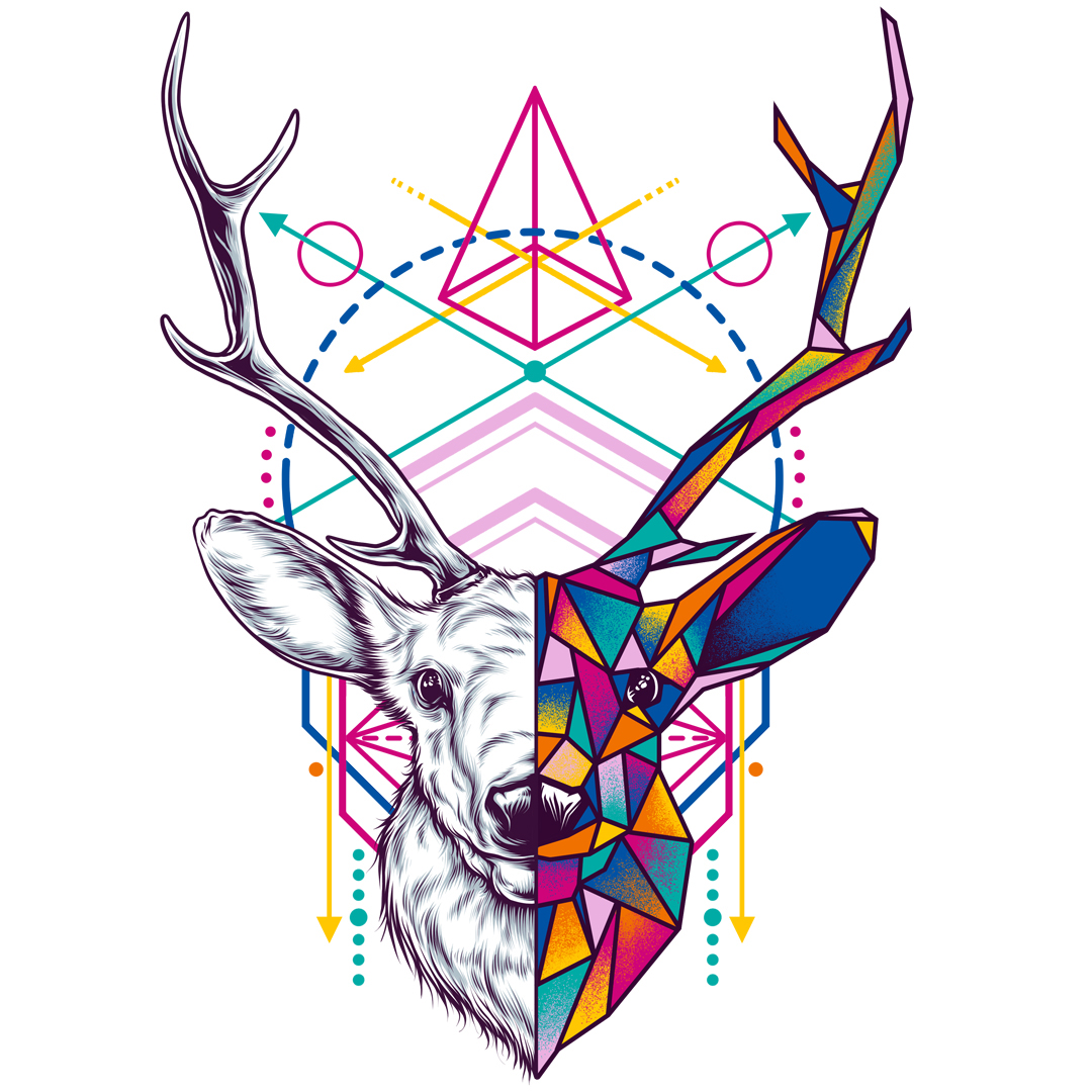 1080x1080 Deer Geometric Animal Series On Inspirationde